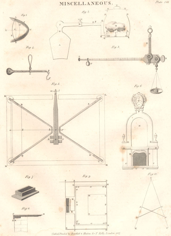 ENGINEERING. Miscellaneous. Parabola. Balance. (Oxford Encyclopaedia) 1830
